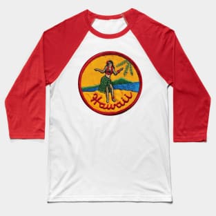 Hula Girl Hawaii Patch Baseball T-Shirt